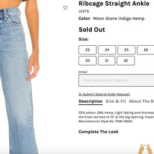 Levi's Ribcage Straight Ankle size 28